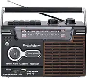 Portable Bluetooth Cassette Player AM/FM Retro Radio Brown PA-3000