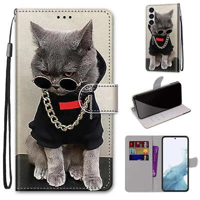 Cat Wallet Phone Case For Huawei Honor iPhone Samsung ZTE Google OPPO Xiaomi