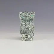 NATIVE AMERICAN ZUNI AUGITE OWL FETISH BY EVALENA BOONE
