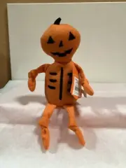 12” Hyde & Eek Halloween Orange Knit Pumpkin Shelf Sitter