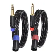 2pcs 1/4 Inch TRS to XLR Male Patch Cables 6.6ft 22AWG Microphone Cables