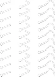 [Mayhoop] 38pcs Clear Piercing Retainers for Surgery Bioflex Nose Rings Belly Rings Septum Eyebrow Lip Cartilage Tragus Earring Retainer Industrial Bar Plastic Piercing Jewelry for Work