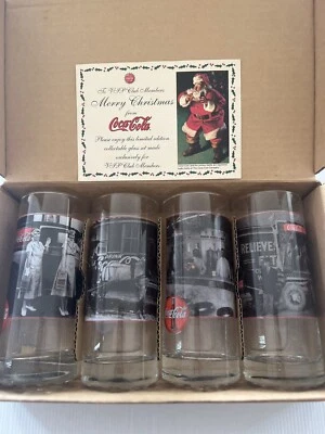 coca cola Xmas collectables vintage VIP members Gift exclusive Glass set rare