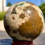 356G Natural Colorful ocean jasperquartz geode crystal sphere ball healing