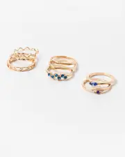 Blue Evil Eye Ring Pack