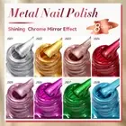 Quick-drying Nail Polish Metallic Color Gold Silver Mirror Effect Nail Decor AU