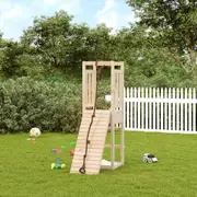 vidaXL Playhouse with Climbing Wall Solid Wood Pine