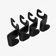Oiltomn (Black -Set of 4) Car Seat Back Hook Auto Seat Headrest Portable Organizer Holder Hooks