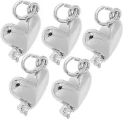 [Operitacx] 5pcs Heart Charm Pendant Diy Jewelry Kit Fashionable Multi-purpose Accessories for Necklace Bracelet Earring Crafting