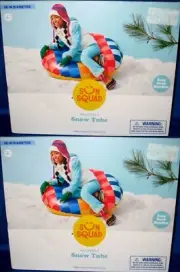 2 Pack 36" Colorful Snow Tubes Sledding with Easy Grab Handles