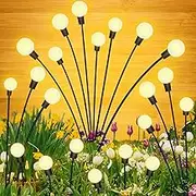 Solar Garden Lights, 6 Pack 8LED New Upgraded Solar Swaying Fairy Lights, Waterproof Firefly Solar Lights Outdoor with 8 Lighting Modes, Christmas Lights Decorative for Pathway Yard Landscape