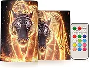 XYMZR Flameless Candles Fire Big Cat Black with Remote Set of 2 - No Batteries Included, 3” Diameter Battery Candles Flickering with Timer, LED Pillar Votive Candles for Outdoor Indoor