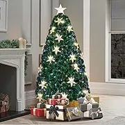 Mazam Christmas Tree with LED Top Star and 36 Small Stars 180cm/6ft LED Xmas Decoration