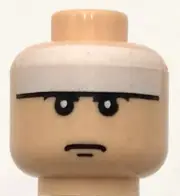 Lego New Light Nougat Minifigure Head Dual Sided White Headband and Cheek Lines
