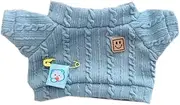 niannyyhouse 10cm Plush Doll Clothes Cartoon Pattern Knit Sweater Dolls Accessories Dress Up (Blue)