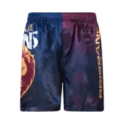 Brisbane Lions AFL AF9809 S21 Mens Team Logo Printed Satin Boxer Shorts New