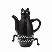 Shinzi Katoh Ceramic Cat Tea Cafe Tea Cup Kettle Set