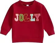 [DNOMAID YZARC] Toddler Baby Boy Girl Christmas Outfit Crewneck Sweatshirt Pullover Long Sleeve Sweater Shirt Tops Fall Clothes