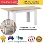 Extendable Dining Table 160cm Wooden White Contemporary Heavy Duty Oikiture NEW