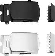 [Briny River] Pack of 2 1.25 Inch Military Metal Belt Buckles with Sliding Bar 35 mm Belt Buckle Military Style Metal Webbing Clasp for 32 mm Belt, black, 35mm