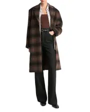 Vince Shadow Plaid Car Coat