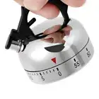Stainless Steel Kitchen Timer Clockwork Alarm Clock Kettle Shaped Timer Oven