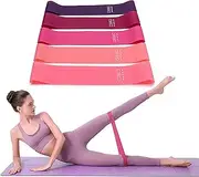 5 Pcs Exercise Bands, Resistance Loop Exercise Bands, Exercise Bands for Home Fitness, Stretching, Strength Training, Physical Therapy, Elastic Workout Bands
