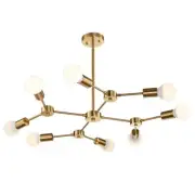 Modern Brass Sputnik Chandelier 8 Light Mid Century Modern Ceiling light Fixture