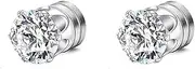 [Generic] 6 Prong Cubic Zirconia Clip on Fake Stud Earrings for Women Men Cartilage Non Pierced Ear Senstive earring