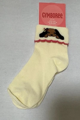 NWT Vtg Gymboree Primrose puppy dog cuff socks 3-4 yrs fit shoe 9-10