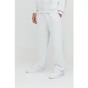 Mens Grey Marl 330GSM Straight Leg Basic Jogger