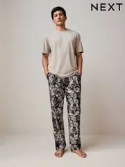 Navy Blue Kew Gardens Modal Supersoft Short Sleeve Pyjama Set (E53997) | $62