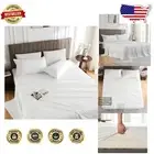Luxurious White Twin Size Bed Sheets Set, Cooling Regenerated Cellulose, 4-Piece