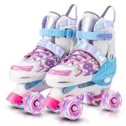Roller Skates for Girls Boys Kids,4 Size Adjustable Light up Wheels,Birthday ...