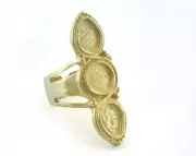 Ring Adjustable Ring Bezel Raw brass (18mm 7.5US inner size - Adjustable ) 3289