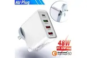 QC3.0 48W PD Fast Charging Charger Multi USB Type C Wall AU Plug Adapter 4 Port