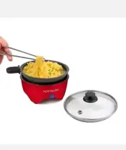 Nostalgia MyMini Noodle Cooker Electric Skillet & Noodle Maker (Red) G3