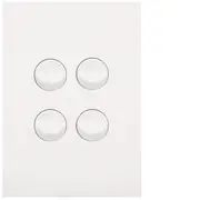 Hager WBQSV4-MW Finesse Series Switch, Rocker Type, Single Pole, Flush, 4 Gang, Vertical, 250V 16AX, 1 or 2 Way, Matt White