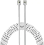 Telephone Line Cord, 100 Feet, Phone Cord, Modular Jack Ends, Works for Phone, Modem or Fax Machine, for Use in Home or Office, White, 27638