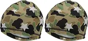 [X AUTOHAUX] Cycling Hat Sweat Wicking Breathable Hard Hat Liner Milk Silk Fabric Ice Feeling Aid Green 24x19cm 2 Pcs