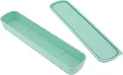 OriGlam 1pcs Portable Flatware Box Travel Tableware Storage Case Box, Utensil Case Flatware Storage for Cutlery Kit, 24 x 6 cm (Green)