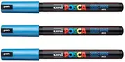 (Metallic Blue) - POSCA PC-1MR by Uni-Ball [PACK OF 3] Metallic Blue