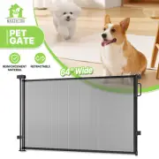 Mesh Dog Gate 34"H Doorway Baby Safety Stair Guard Retractable Barrier Pet Fence