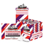 Fishermans Friend Mints Extra Strong Menthol Lozenges Mixed Berry 25g X 12 Units