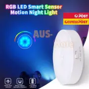 Motion Sensor RGB LED Night Light Body Induction Lamp USB Rechargeabl Wall Mount