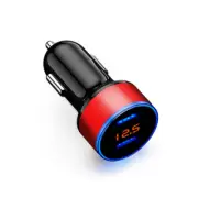 Car USB Charger Dual Cigarette Lighter Socket Power Outlet LED Digital Voltmeter (for: Audi)