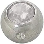 BodyJewelryOnline Surgical Steel Replacement Dimple Bead (5Mm) with Clear Jewel