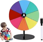 Spin Wheel, Tabletop Spin Prize Wheel Fortune with Stand, Colorful Doodle Game Spinner for Carnival, Birthday, Graduation, Wedding, New Year, Housewarming Party