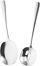 PAMINGONO Sturdy Extended Serving Spoon Slotted Design Portable Utensil for Soup and Buffet