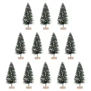 12 Pcs Miniature Pine Tree Artificial Christmas Trees Decoration